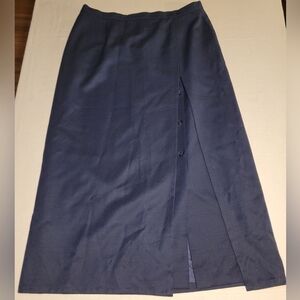 Vintage Wool Maxi Skirt With Button Slit Size 18 Fits 16